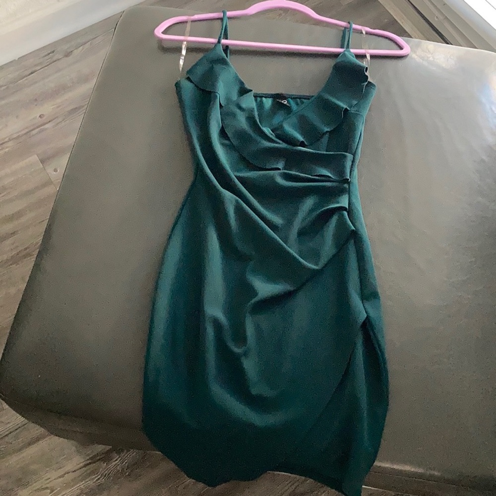 Green Form Fitting Mini Dress